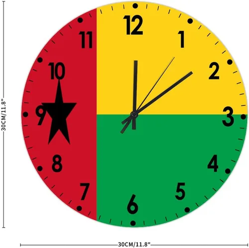 Miniatura 134 de Cheyan Reloj de pared con bandera de Canadá de 12 pulgadas, silencioso, sin tictac, de PVC, funciona con pilas, reloj redondo decorativo, regalo