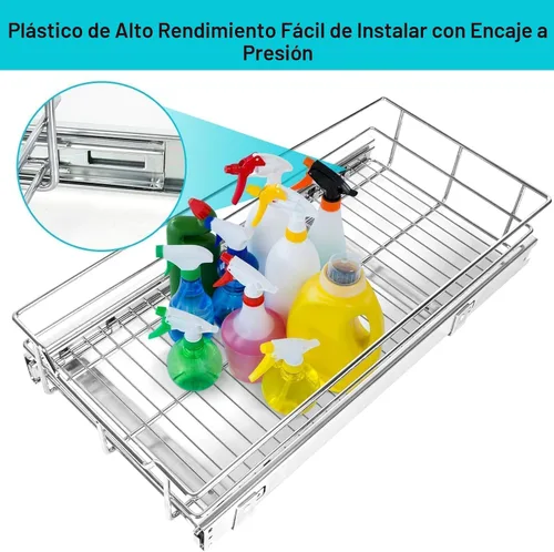 Miniatura 8 de Organizador de gabinete extraíble de 14" de ancho x 22" de profundidad, cajones deslizantes para organizadores de cocina y almacenamiento, cajones 1