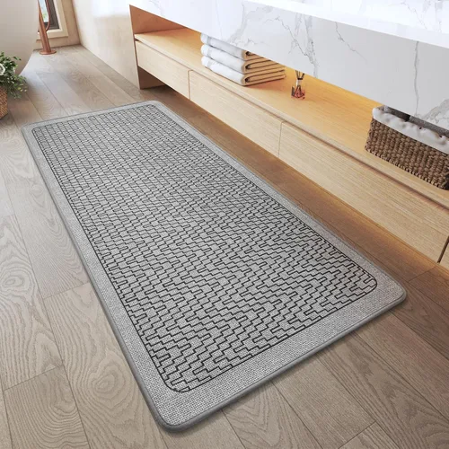 Miniatura 27 de YDKGL Alfombra de baño de medio círculo, alfombras de baño finas para debajo de la puerta, de secado rápido, antideslizante, lavable, con respaldo