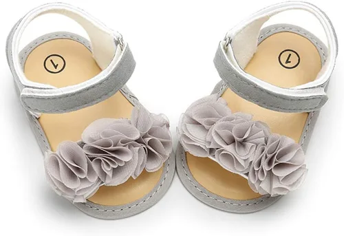 Miniatura 4 de Timatego Sandalias de verano para bebés y niñas con suela suave de flores, zapatos de vestir para cuna, recién nacidos, para recién nacidos