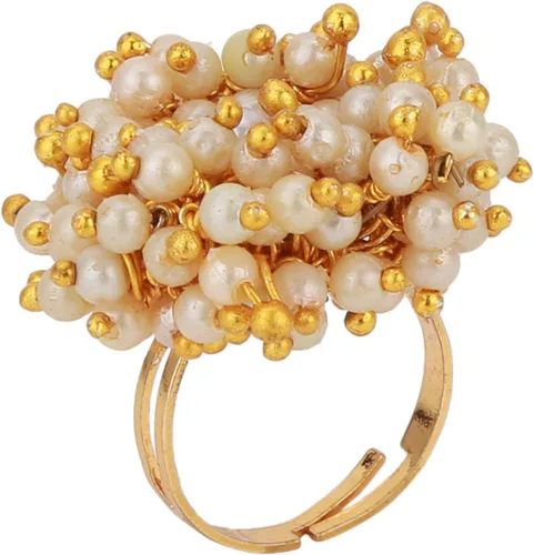 Miniatura 5 de Efulgenz Rakhi Gifts for Sister Indian Bollywood Faux Pearl Beads Bridal Choker Necklace Earrings Bracelet Bangles Ring Jewelry Set Raksha Bandhan