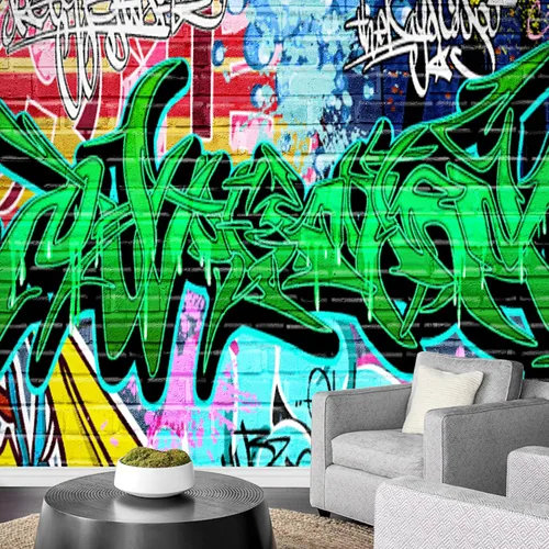 Miniatura 24 de wall26 - Patrón urbano de graffiti vectorial - Decoración de pared de arte en lienzo - 100x144 pulgadas Obra de arte - Ca96
