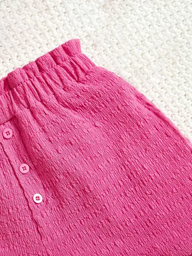 Miniatura 3 de SHENHE Conjunto de dos piezas para niña sin mangas con botones frontales y pantalones cortos