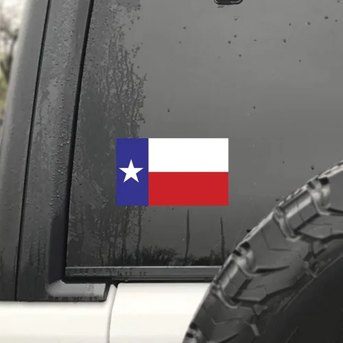 Miniatura 6 de Paquete de 2 calcomanías de la bandera del estado de Texas, 5 x 3 pulgadas, vinilo de alta calidad PD349