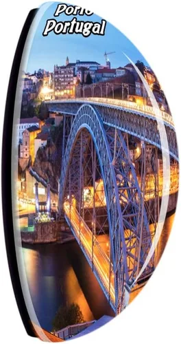 Miniatura 2 de Puente de Dom Luis I Porto Portugal Imán para nevera 3D Cristal Turístico Ciudad Viaje Recuerdo Colección Regalo Fuerte Etiqueta Adhesiva