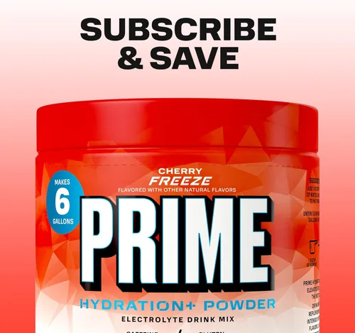 Miniatura 7 de PRIME Hydration + Polvo de electrolitos, cereza congelada, mezcla de bebida de hidratación sin azúcar con potasio, magnesio y vitaminas B