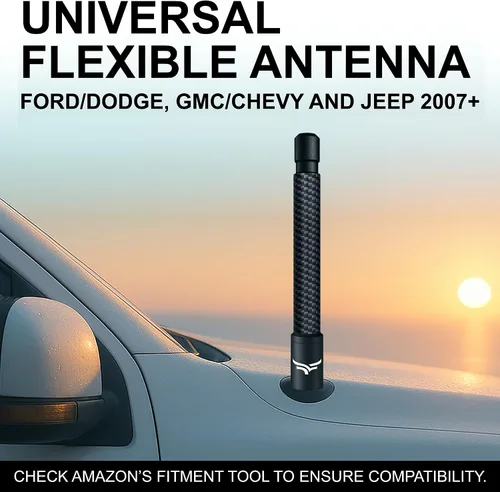 Miniatura 6 de EcoAuto Antena Universal Corta de 5' para Camiones — Antirrobo y Segura para Lavado de Autos — Accesorios para Camiones para Ford, Dodge, GMC, Fibra