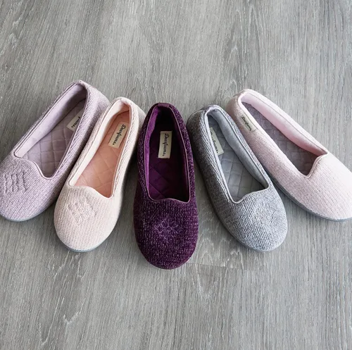 Miniatura 2 de Dearfoams - Rebecca Chenille cerrado espalda con pantuflas anchas