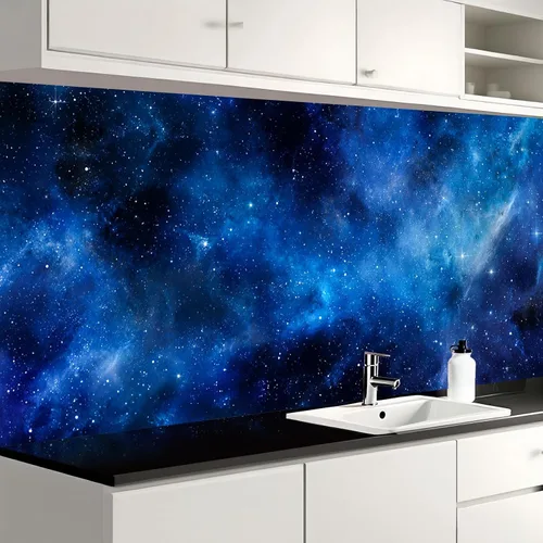 Miniatura 2 de Nuxovilar Papel Tapiz de Mármol Galaxia Azul Oscuro con Textura Despegar y Pegar, 15.75"x39.37", Papel de Contacto Autoadhesivo, Patrón Cósmico Tipo