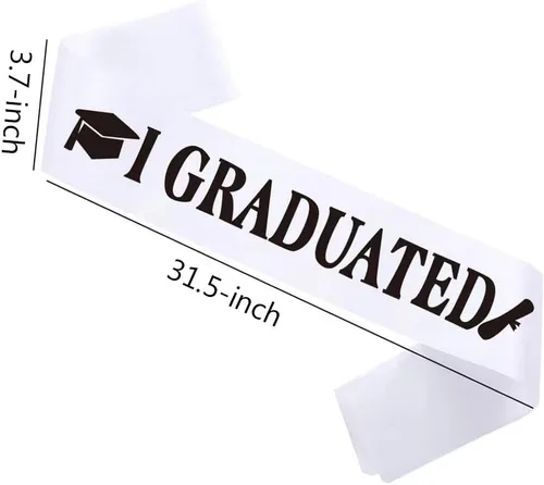 Miniatura 2 de Suministros para fiesta de graduación 2026, tiara plateada de corona de princesa graduada y banda blanca graduada para niñas, estudiantes