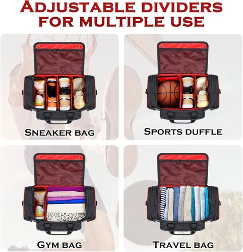 Miniatura 4 de Mancro Bolsa acolchada para tenis, regalos para zapatillas de deporte, bolsas de viaje para zapatos, 4 pares con bolsillo aislado y correa