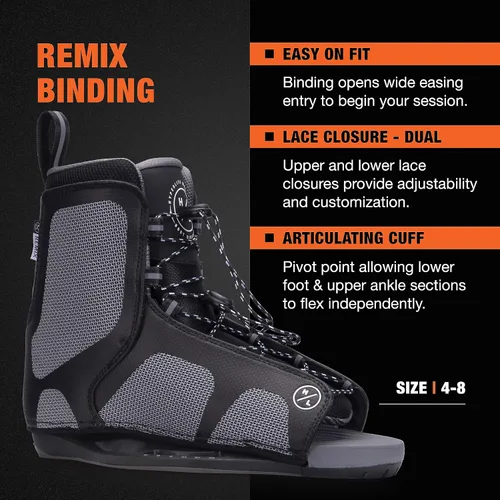 Miniatura 4 de Hyperlite Cryptic Wakeboard + Remix Bindings Wakeboard Paquete - Perfecto para ciclistas intermedios a avanzados
