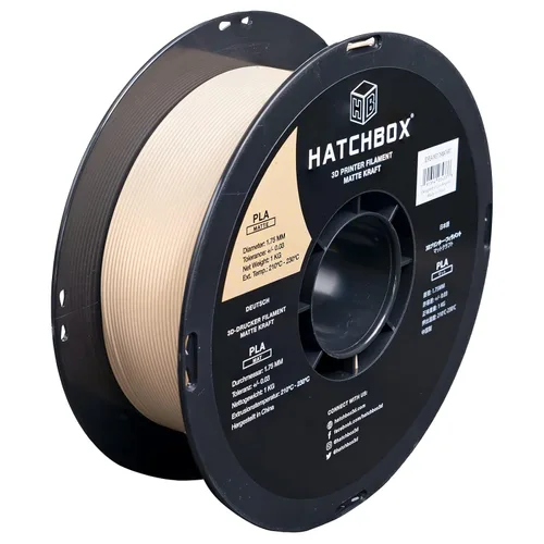 HATCHBOX - Filamento para impresora 3D de PLA mate, precisión dimensional +/- 0.03 mm, carrete de 1 kg, 1.75 mm, color Kraft Papel kraft