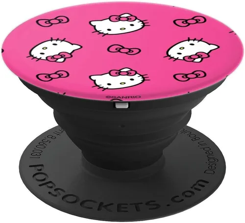 Miniatura 4 de Hello Kitty PopSockets con patrón de lazos PopGrip estándar