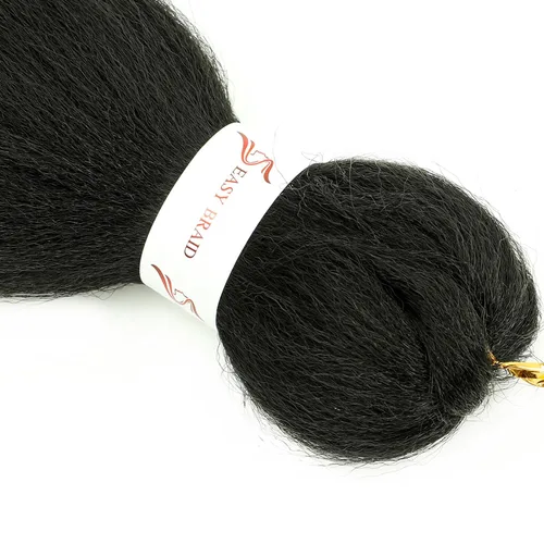 Miniatura 6 de Cabello trenzado preestirado de 12 pulgadas, 3 paquetes de cabello sintético negro natural corto preestirado, textura Yaki, extensiones de cabello