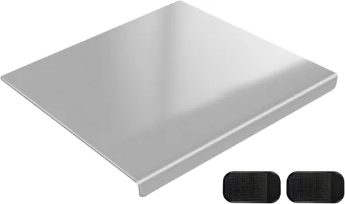 Tabla de Cortar de Acero Inoxidable 304 con 2 Alfombrillas Antideslizantes, Yoposeo Tablas de Cortar Resistentes para Hornear para Cocina, Carne,