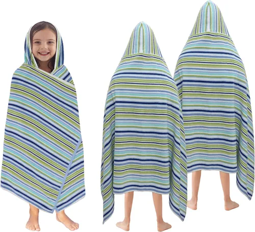 Miniatura 26 de ORIGINAL KIDS Toalla de baño con capucha, 100 % algodón de rizo grande con capucha para niños, toalla de playa para ducha de niños pequeños, toalla