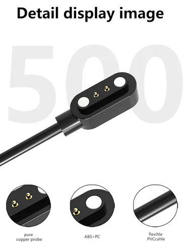 Miniatura 6 de [Paquete de 2] para Gydom Fitness Tracker Smartwatch Cable de carga USB magnético, cargador de cable de 2 pines para reloj inteligente.