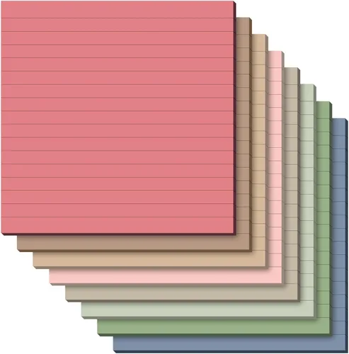 Qeeenar 8 blocs de notas adhesivas grandes 11 x 11 pulgadas con líneas, notas adhesivas jumbo de gran tamaño para pared, memo cuadrado de gran Color