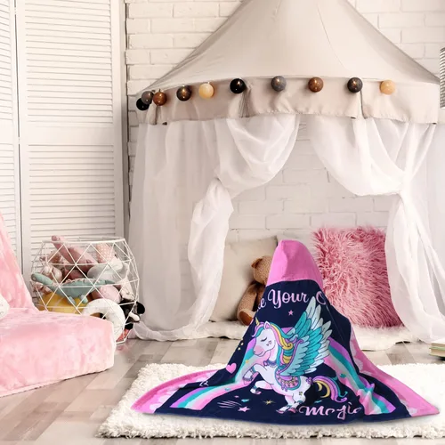 Miniatura 5 de VOOVA & MOVAS Toallas para niñas de 3 a 8 años, 30 x 50 pulgadas, toallas de algodón suaves y gruesas y absorbentes para niños, perfectas
