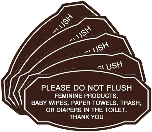 Miniatura 15 de Signs ByLITA Letrero de etiqueta victoriana Please Do Not Flush (Lt Gray), pequeño, 1 paquete Gris claro