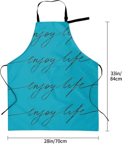 Miniatura 5 de Delantal de chef de cocina de pestañas, delantal impermeable ajustable con 2 bolsillos, utilizado para barbacoa y cocina