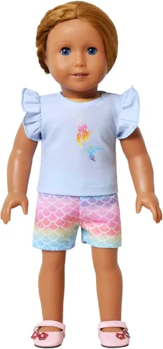 Miniatura 5 de CHILDRENSTAR Pijama de niña a juego y muñeca Sets verano Pjs Flutter manga ropa de dormir