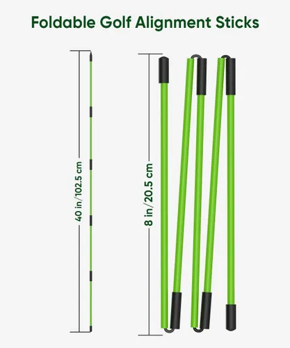 Miniatura 4 de BKF Juego de palos de alineación de golf y soporte de ángulo con bolsa portátil, entrenador de swing de golf, práctica de entrenamiento de golf
