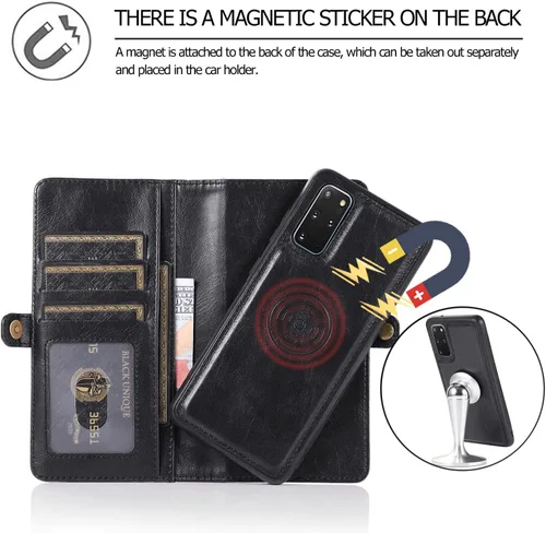 Miniatura 5 de Asuwish Funda para Samsung Galaxy S20 Plus/S20 Plus 5G - Funda con tapa con cartera, protector de pantalla de vidrio templado, correa