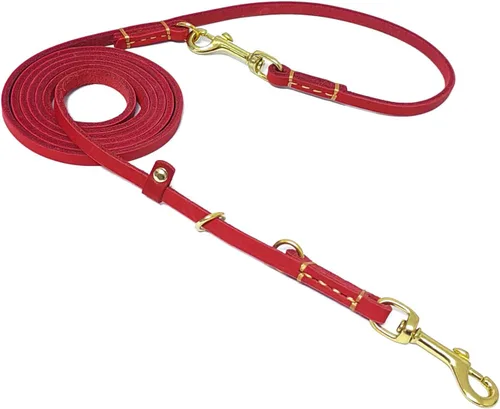 Miniatura 15 de LWBMG Correa de cuero para perro de 8 pies, correas de cuero multifunción 6 en 1 para perros, manos libres, cuerpo cruzado, cinturón de cintura Negro