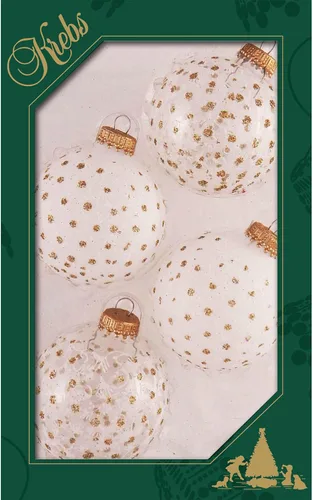 Miniatura 41 de Adornos de árbol de Navidad de vidrio - 67 mm/2.625" [4 piezas] Bolas decoradas de Adornos navideños sin costuras para colgar de Christmas by Krebs