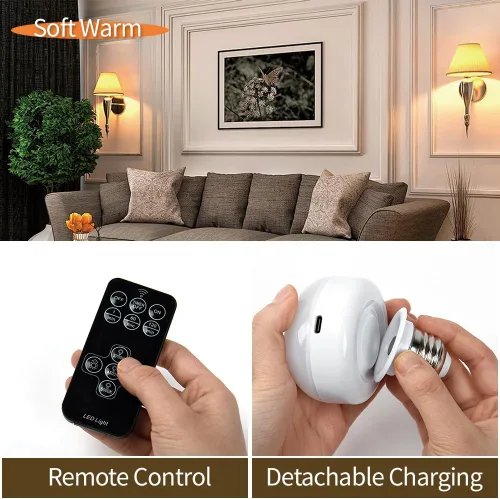 Miniatura 4 de BLUEYE Luz nocturna, sin BPA, control remoto, colores 3CCT, batería de 2000 mAh, botón manual, sin parpadeo para niños, bebé, guardería, pequeña