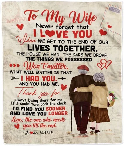 Miniatura 35 de Manta personalizada con texto en inglés «To My Wife from Husband When I Tell You I Love You Wife», manta de forro polar personalizada