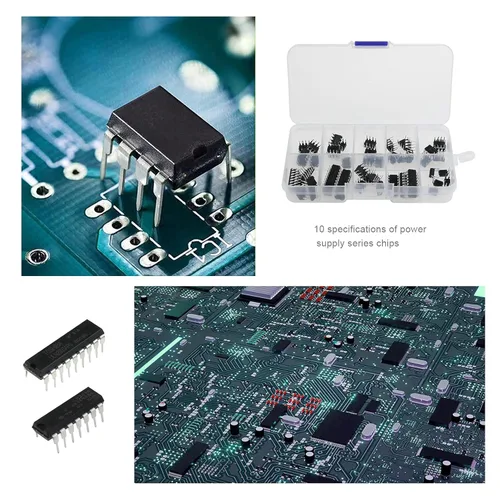Miniatura 3 de 50pcs 10 Tipos Circuito Integrado Chip Surtido Kit Baja Entrada Baja Voltaje LM324 LM358 LM386 LM393 UA741 NE5532 NE555 PC817 ULN2003 ULN2803