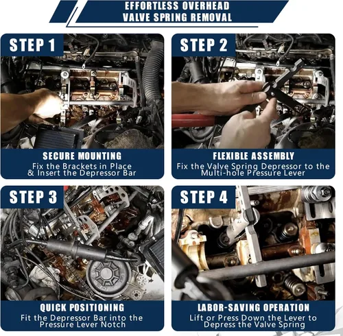 Miniatura 4 de Compresor de Resortes de Válvulas Conjunto de Servicio de Culata Universal Motor de Válvulas en Cabeza Removedor e Instalador de Resortes