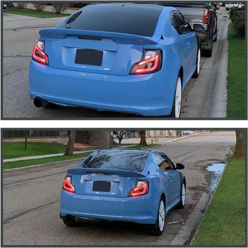 Miniatura 3 de SPEC-D TUNING Luces traseras LED negras con barra de luz LED blanca compatible con Scion TC 2011-2013, conjunto de par izquierdo + derecho