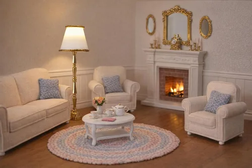 Miniatura 2 de Lámpara de pie en miniatura para casa de muñecas, luz LED que funciona con pilas, accesorio funcional para muebles de casa de muñecas