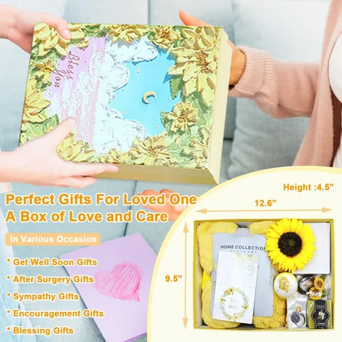 Miniatura 7 de Regalos Get Well Soon para mujeres, cesta de regalo de 14 piezas Get Well Soon después de la cirugía, paquete de cuidado para mujeres, regalos