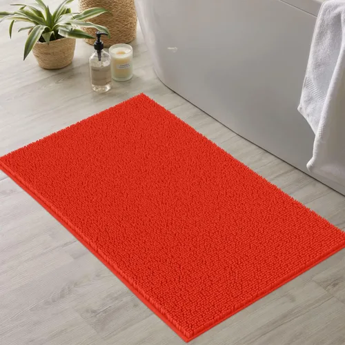 Miniatura 27 de LuxUrux Tapete de microfibra afelpada, de felpilla extrasuave, pelo largo de 1 pulgada, muy absorbente, para baño o ducha, lavar y secar a máquina