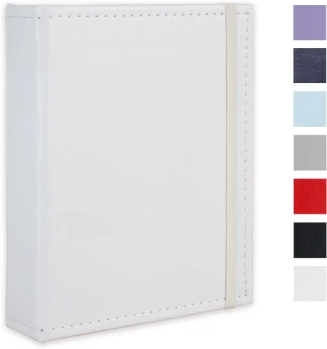 Miniatura 34 de Álbum de fotos pequeño de 4 x 6 pulgadas, paquete de 2 libros de fotos de cuero, cada mini álbum de 26 páginas tiene capacidad para 52 fotos, Rojo