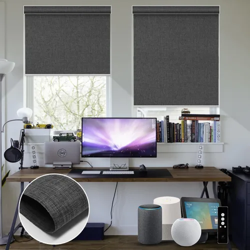 Miniatura 32 de SmartWings Persianas Motorizadas con Filtro de Luz, Compatible con Matter Thread Homekit Z-Wave Alexa Google, Persianas con 70% de Opacidad Safari