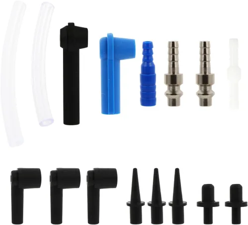 Veemoon 16 piezas Conector de Líquido de Frenos Azul Accesorios Kit de Coche Adaptador de Coche Herramienta de Reemplazo de Líquido de Frenos
