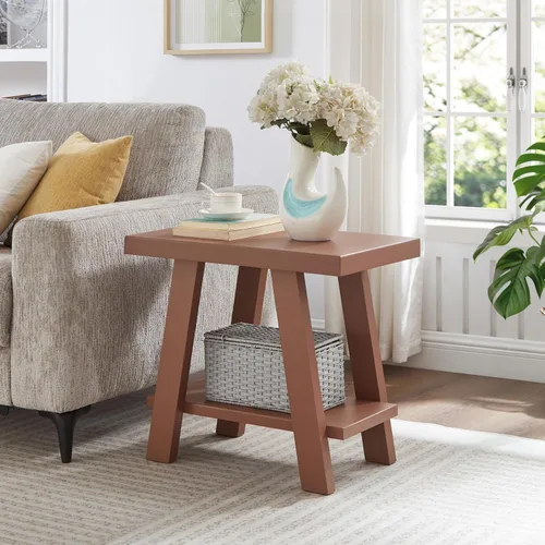 Miniatura 9 de Roundhill Furniture Athens Mesa Auxiliar Contemporánea de Madera con Estante, Negro