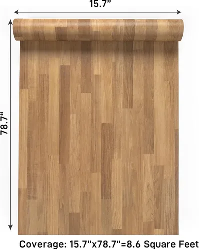 Miniatura 8 de VaryPaper Papel de contacto de bloque de carnicero de 15.7 x 78.7 pulgadas para encimeras, papel tapiz de madera impermeable despegar y pegar