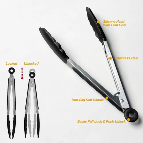 Miniatura 6 de Juego de utensilios de cocina de silicona, espátulas y cucharas antiadherentes grandes y resistentes al calor para cocina, ideales sin BPA
