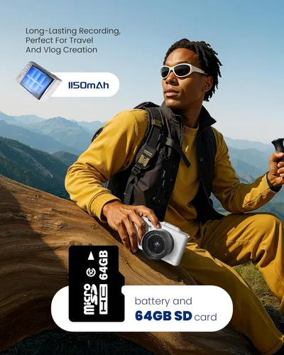 Miniatura 6 de Cámara Digital 5K para Fotografía - Cámara de Vlogging de 75MP con Enfoque Automático con Tarjeta SD de 64GB, WiFi, Zoom 18X, Pantalla Abatible