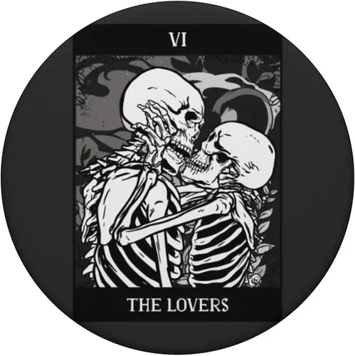 Miniatura 3 de The Lovers - Tarjeta de Tarot con diseño de esqueleto para Halloween, gótico, diseño de PopSockets intercambiables