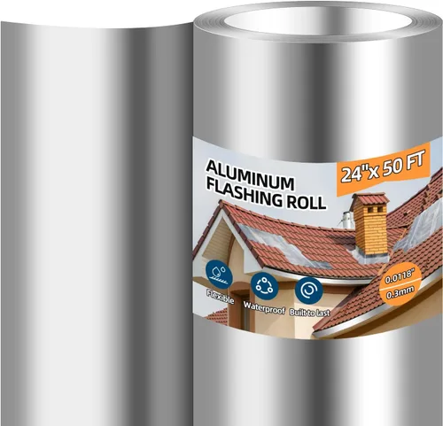 Miniatura 8 de Rollo de Sellado de Aluminio, 6'' x 50' Rollo de Metal para Techos y Jardín, Previene Manchas en Techos, Grosor de 0.019 pulgadas/0.3 mm (26GA) Tira