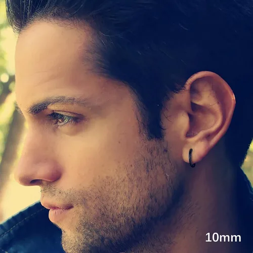 Miniatura 3 de Arracadas de acero inoxidable quirúrgico 316L de 023pulgadas 031pulgadas 039pulgadas hipoalergénicos pequeños para hombre aretes de aro