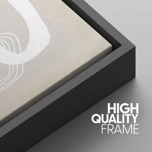 Miniatura 277 de SIGNWIN Lienzo enmarcado para pared, arte con pinceladas de flujo neutro en tonos beige abstractos, ilustraciones, arte moderno, decorativo